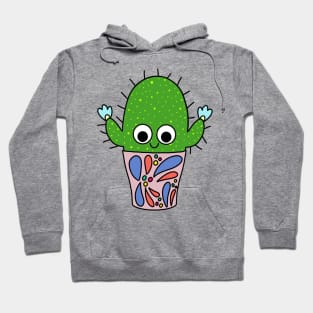 Cute Cactus Design #212: Big Cactus With Flowers In Nice Pot Hoodie